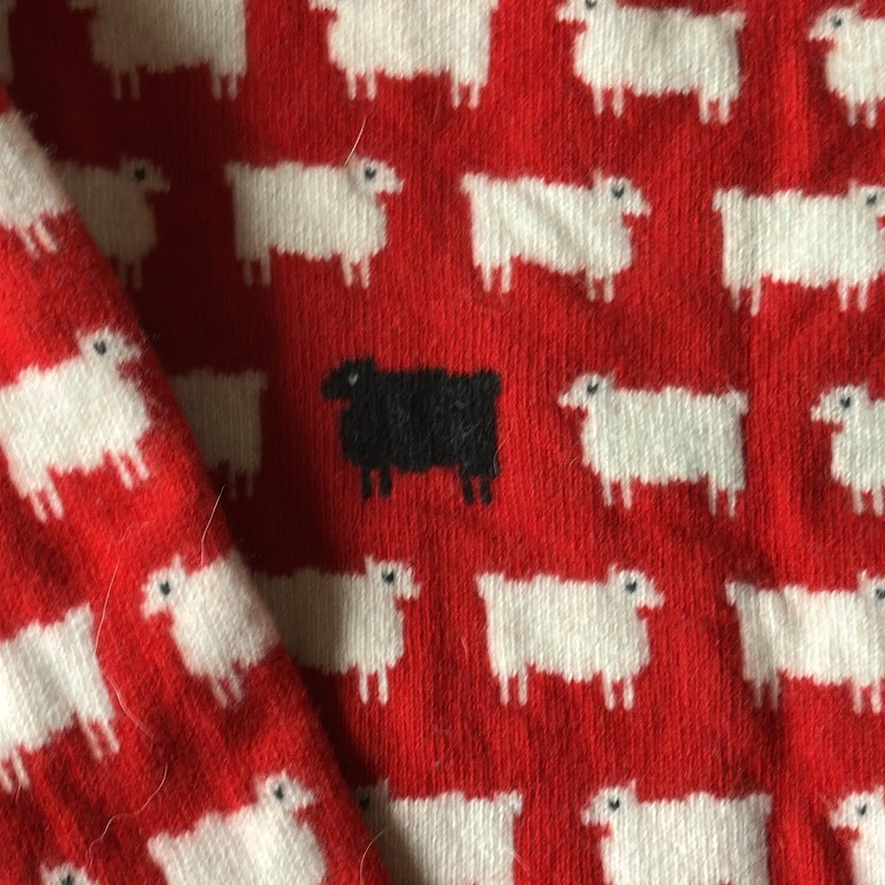 Rowing Blazers Warm & Wonderful Red 100% Wool Diana Fitted Sheep Sweater XL - Picture 7 of 13